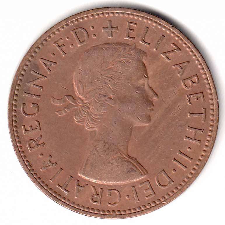 (1963) Монета Великобритания 1963 год 1 пенни &quot;Елизавета II&quot;  Бронза  XF